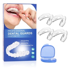 Grinding Splint for Night, Anti-Snoring Splint, Pack of 4 Mouth Guards for Teeth Grinding, 2 Sizes, Teeth Splint, Crunch, Reusable, Effective Snoring Splint, Bite Splint for Night