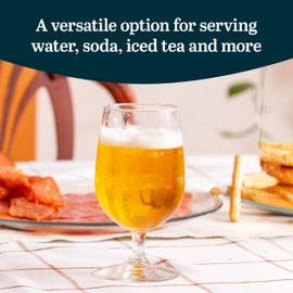 Libbey 7513 Vina Goblet Glasses Set of 12, Clear, 16 Oz, Timeless Short Stem Glasses, Dishwasher Safe Drinking Goblets for Water, Iced Tea, and More