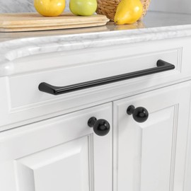 Asidrama 10 Pack 7.5 Inch(192mm) Matte Black Cabinet Pulls Cabinet Handles Cupboard Handles Kitchen Cabinet Hardware for Cupboard Drawer Pulls