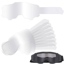 OLYCRAFT 60Pcs Dirt Bike Motocross Goggle Lens Tear Offs Plastic Racing Laminated Tear-Offs Maintain Clear Vision and Lens Protection Racing Standard Tear Offs for Dirt Bike Motocross Racing Unisex