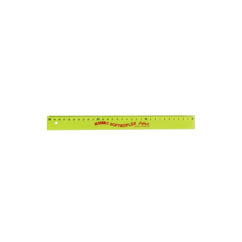 KUM AZ902.02.16-G Left Handed Ruler 30 cm Green Flexible Pack