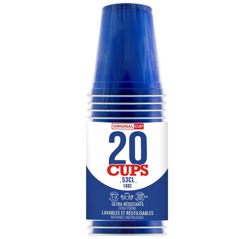 Generique - 20 blue US-style plastic cups