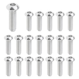 Smgda 5/16-18 x 1" Button Head Socket Cap Bolts Screws, 304 Stainless Steel 18-8, Full Thread, Allen Hex Drive, 20 PCS (5/16-18 x 1")