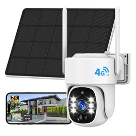 MPLIB Solar Powered Outdoor 4K Surveillance Camera with Built-in 4G Data Card No WiFi Or Wiring Required Easy to Install and Ready to Use Multi-User Access Control and Ip65 Waterproof