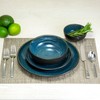 Sango Resona 16-Piece Blue Stoneware Dinnerware Set – Service for