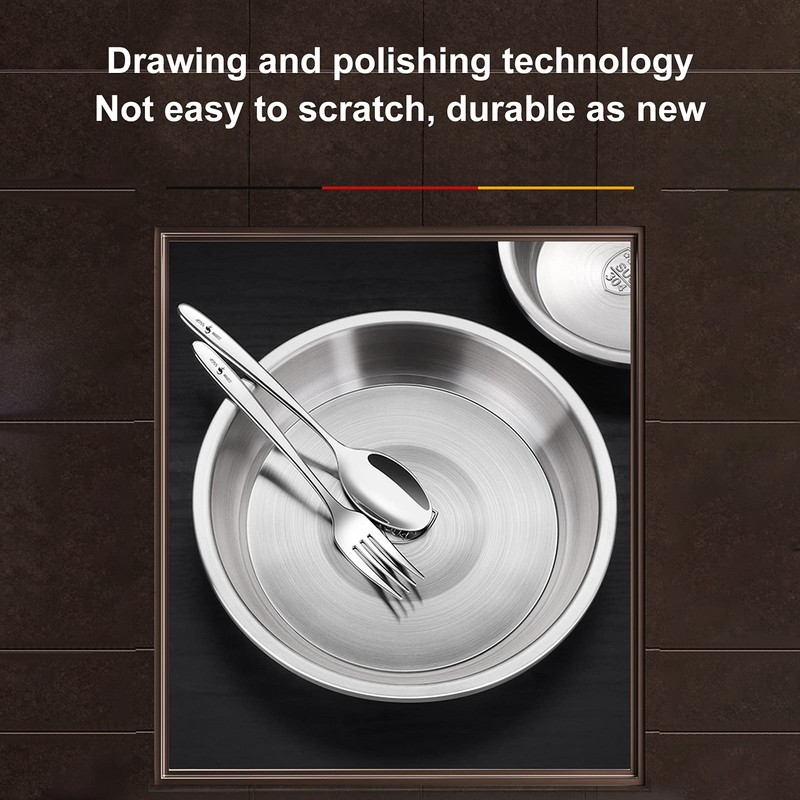 Stainless Steel Plate, Sturdy Kitchen Metal Plate Stackable for Kitchen