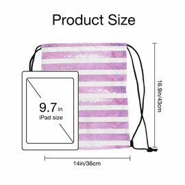 Sotunad Drawstring Bags Violet Watercolor Stripes Striped Background Watercolor Painting Sport Gym Sack Drawstring Bag String Bag Yoga Bag 14x16.9 Inch