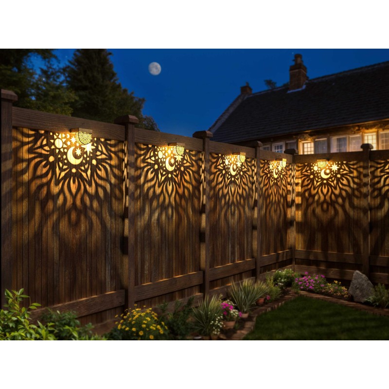 Gardsee Solar Fence Lights 6 Pack Solar Deck Lights Waterproof