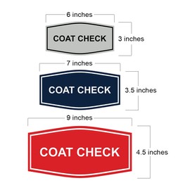 Signs ByLITA Fancy Coat Check Sign (Brushed Silver) - Large