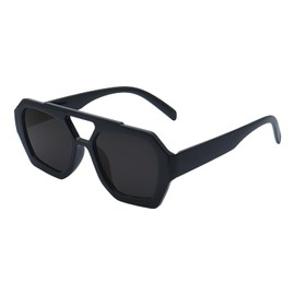 FOURCHEN Trendy Square Aviator Sunglasses Women Men Square Eyewear Frame, Retro Sun Glasses for Women Men 2024 Shades (black)