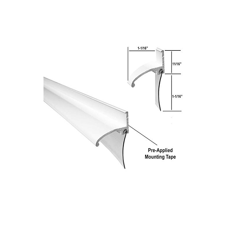 White Framed Shower Door Replacement Bottom Deflector with Vinyl Sweep
