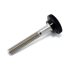 1/4"-20 x 1-3/4" Thumb Screw Stainless Steel - Black Knurled Round Plastic Knob - Standard/Coarse Thread Thumbscrew - Length: 1.750" - Proudly Built in USA - Package of (10)