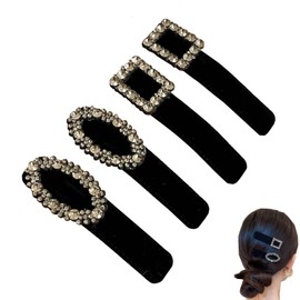 LUYING Korean Style Hair Clip Hairpin with Bangs, Stylish, Black, Patching Pin Set, Non-marking Bangs Clip, Cute, Bangs Pin, Hair Clip, Adult Hair Accessories, 4 Pieces, Office Hair Pin Set, Hair