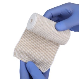 Self-Closure Elastic Bandage, 4" x 4.5 Yards, Tan, Non-Sterile, Box of 10 – Stretch Bandage with Velcro Closure, Latex-Free, Comfortable & Reliable Support