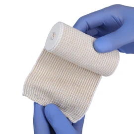 Self-Closure Elastic Bandage, 4" x 4.5 Yards, Tan, Non-Sterile, Box of 10 – Stretch Bandage with Velcro Closure, Latex-Free, Comfortable & Reliable Support