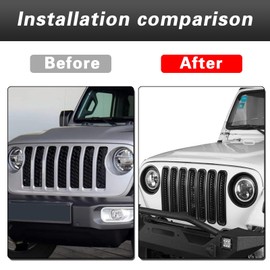 CHTRANS for Jeep Wrangler TJ Grill Inserts, Matte Black Honeycomb Front Mesh Grille Cover Guard Compatible with Jeep TJ Wrangler & Wrangler Unlimited 1997-2006 (Clip-in)