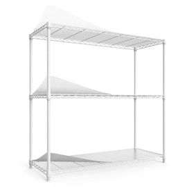 FocusOnHome 3 Tier Wire Shelving Unit, 1050 LBS NSF Height Adjustable Metal Garage Storage Shelves, Heavy Duty Storage Wire Rack Metal Shelves - White