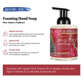 ROMIIE ZOI Christmas Foaming Hand Soap with Gift Box- Regal Christmas, Infused with Holiday Floral- 500ml/ 16.8oz