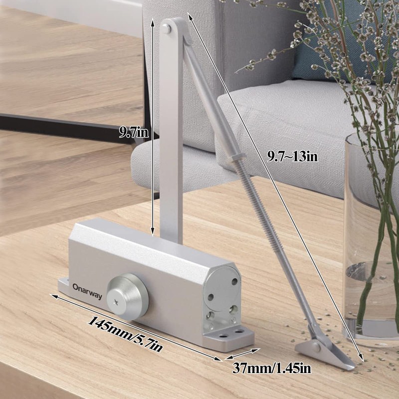 Onarway Quiet-Close Door Closer for Home: Hydraulic Automatic with Adjustable