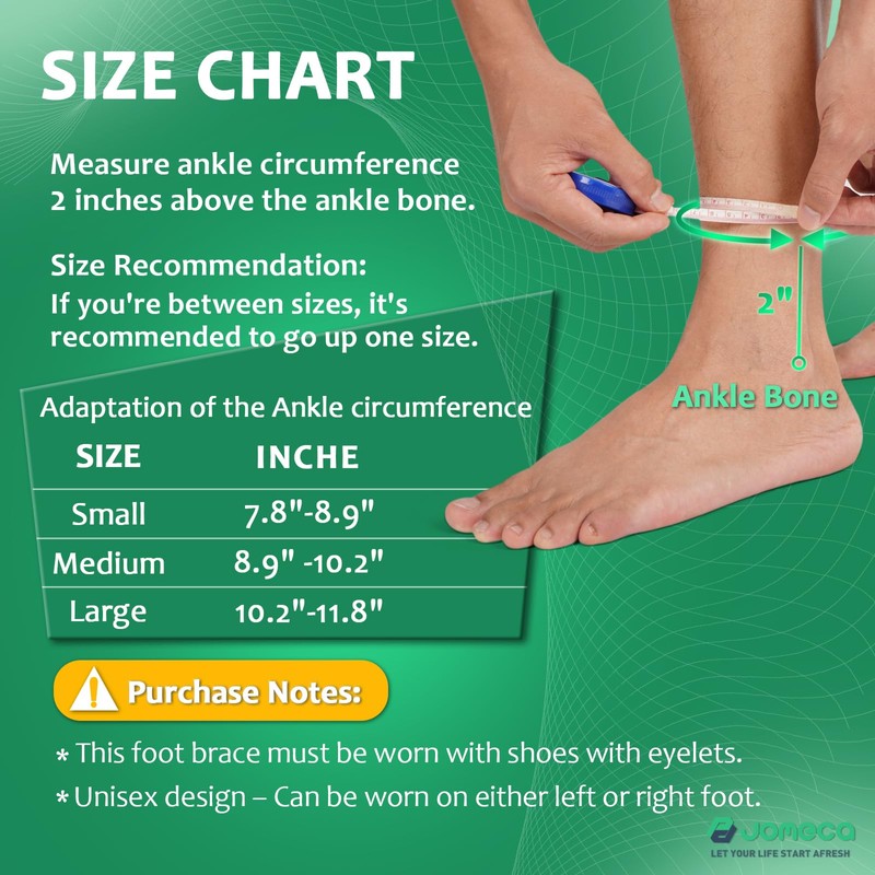 JOMECA AFO Foot Drop Brace Adjustable Tension with Dual-Dial Drop