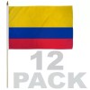 12 PACK - 12x18 Colombia Colombian Stick Flag (Dozen)