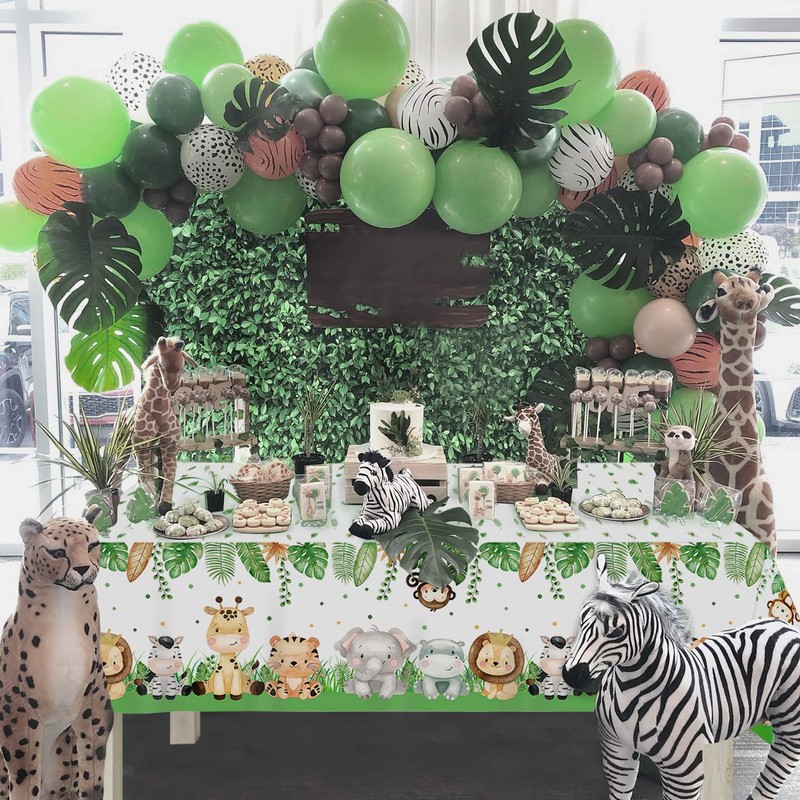 Heboland 2 Pack Jungle Safari Party Table Cloth Table Covers,274