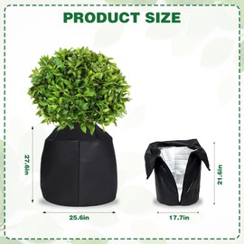 Thermal Pot Protector, Potted Plants Protective Bag for Plants, Plants Winter Protection, Thermal Pot Protector for Plants with Zip and Drawstring, Double Insulated from Frost and Moisture