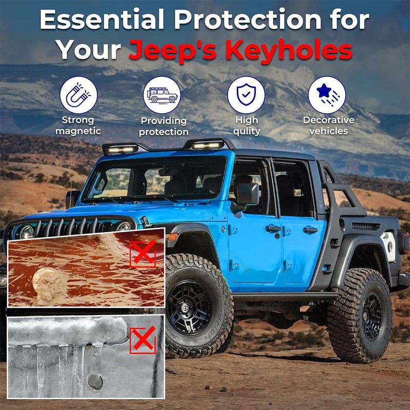 AIXXCUVQ 3piece Keyhole Covers for 2007-2018 JK Door Covers Strong