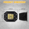 yeego_offroad Pair LED Work Lights Flush Mount Flood Cube Pods
