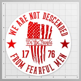 We The People 1776 Vinyl Decal Sticker For Cars Trucks Windows Bumpers Walls Laptops Cups Etc - Peel And Stick Weatherproof Indoor Outdoor Full Color Printed Laminated Vinyl - 5.5 Inches At Largest Point - KCD3474