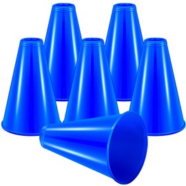 6 Pcs Cheer Megaphone for Party Blue Plastic Megaphone DIY Accessory for School Outdoor Activities Party Favors Sports Match Game (6 Pcs, Blue)