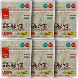 GOOD TO-GO White Bean Chicken Chili (6-Pack of Single Servings) | Camping & Backpacking Food | Just Add Water Backpacking Meals | Good To-Go Dehydrated Meals Taste Better Than Freeze Dried Food