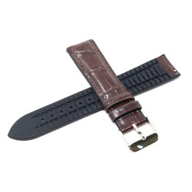 Seiko RS02C20BN Watch Band, 0.8 inches (20 mm), Leather, Rubber, Genuine Brown Strap