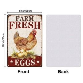 SUPERDANT Vintage Metal Tin Signs Retro Metal Chicken and Egg Funny Signs and Plaques Retro Hen Sign Decor Wall Art Metal Plaque for Home Livingroom Coffee Bar Farmhouse Idyllic Wall Art Decor Gift