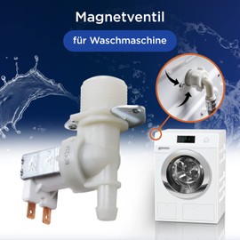 VIOKS Universal Solenoid Valve 1-Way 180° 11.5 mm Diameter for Washing Machine Dishwasher Water Valve Electric Valve Inlet Valve Universal Series for Washing Machines and Dishwashers