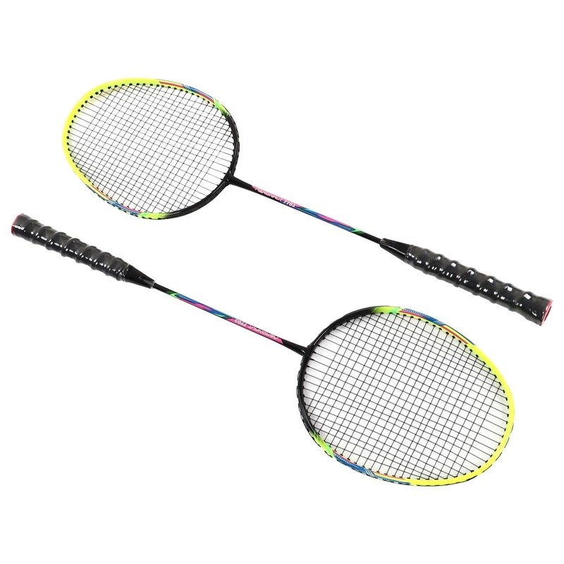 1 Pair Green Badminton Racket Set Fashionable Lightweight Comfortable Grip