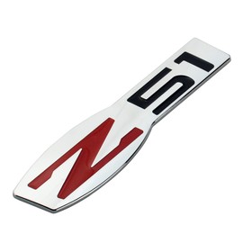 2Pc Z51 Emblem Interior or Exterior 3D Badge Sticker Nameplate Replacement for C6 Corvette (Chrome Red Black)