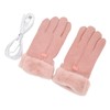 Pink USB Heating Gloves Hand Warmer Touch Screen Design Adjustable