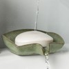 Self Draining Soap Dish, Ceramic Drain Soap Holder Waterfall Design