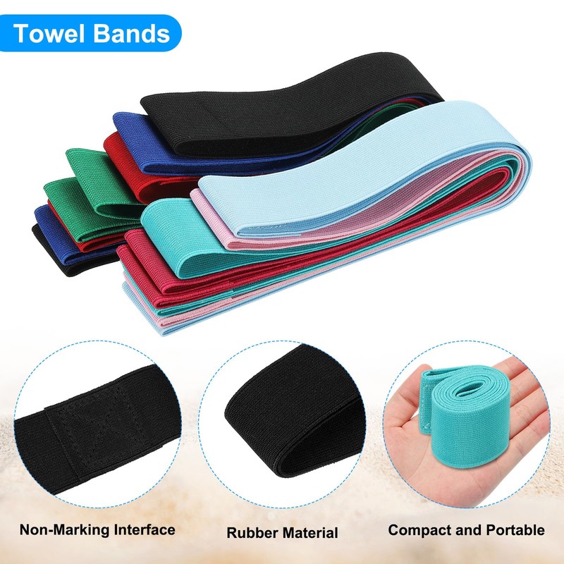 PATIKIL Towel Bands, 6 Pack Stretchable Towel Clips Cruise Essentials