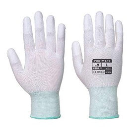 Portwest PU Fingertip Glove, Size: XS, Colour: White, A121WHRXS
