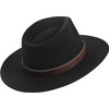 Harrys-Collection Rollable Hat with Wide Brim Brown Fabric Ribbon in