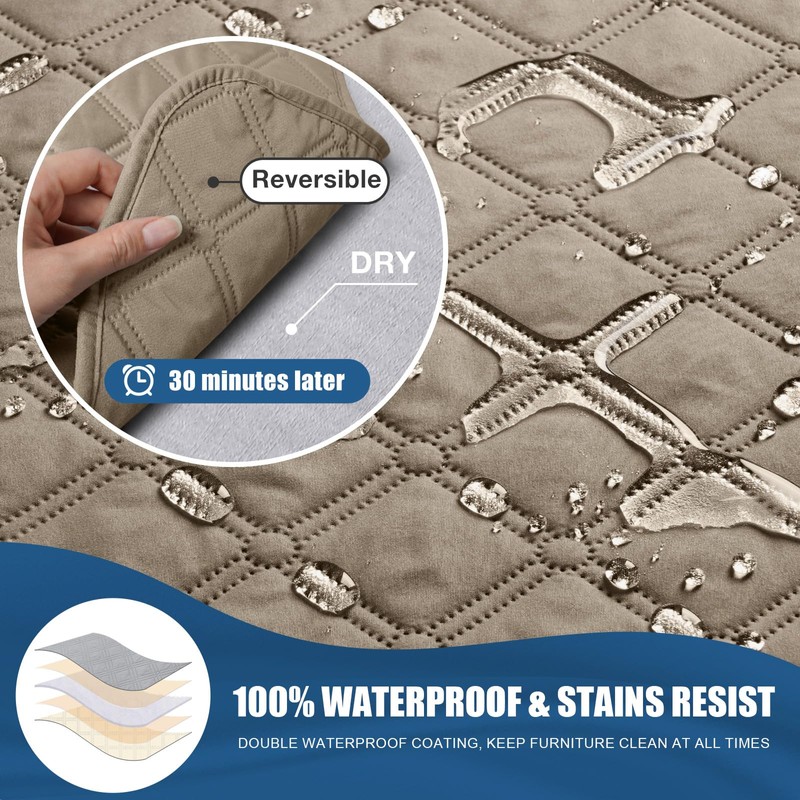 TAOCOCO 100% Waterproof Recliner Covers, Recliner Sofa Covers with Leg