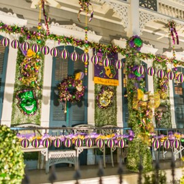 Mardi Gras Ball Ornaments 2.36 Inches Carnival Hanging Ornaments Ghost Face Boo Pattern Mardi Gras Decorations for Tree Purple Gold Green Mardi Gras Tree Ornaments (Stylish, 12 Pieces)