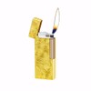 Metal Butane Lighter,Swirl Design, Soft Flame (Gold)
