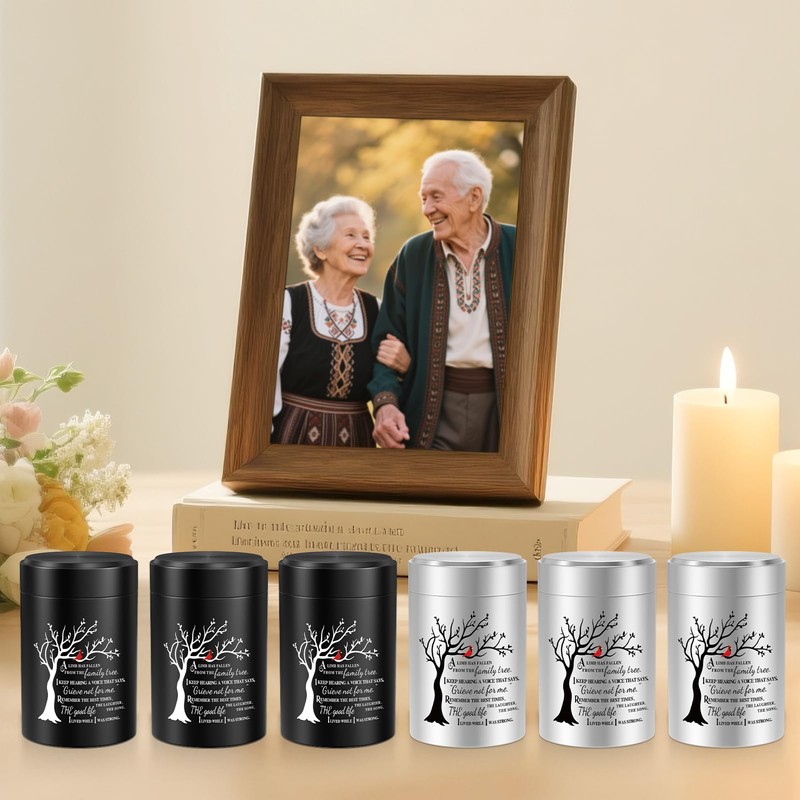 SOITIS Set of 6 Small Urns for Human Ashes Keepsake,