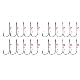 20 Stück Angelhaken mit Feder Haken aus Kohlenstoffstahl mit Widerhaken,Angelhaken für lebende Köder Geeignet für Bait Forellenkarpfen (4#)