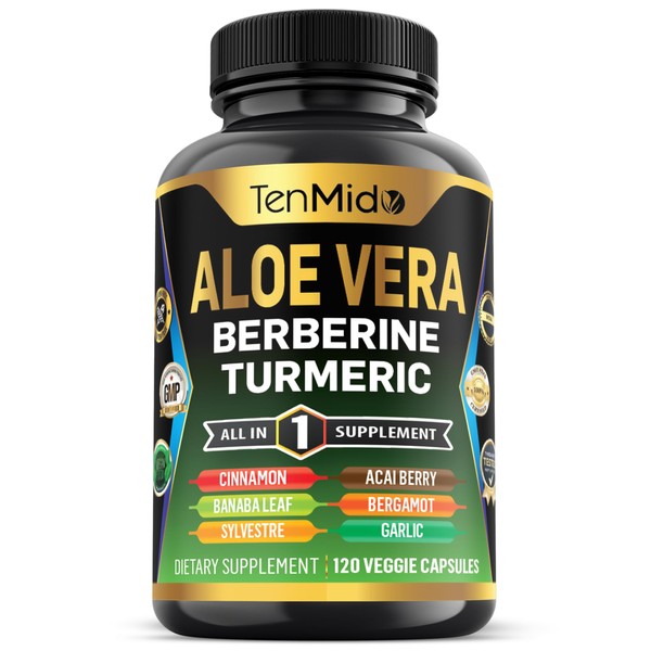 Tenmido Aloe Vera Capsules Supplement - 12in1 Formula - Combine