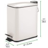 mDesign 5 Liter Rectangular Small Steel Step Trash Can Wastebasket,