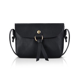 Energather Women's Crossbody Bags, Cute Small Phone Bags Shoulder Bag, Simple Handbag for Women, Fashion PU Leather Passport Holder Travel Wallet with Adjustable Strap (Black)